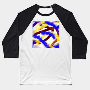 Blue, yellow and brown Baseball T-Shirt